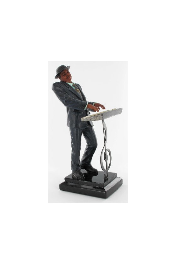 Figurine musicien pianiste en résine